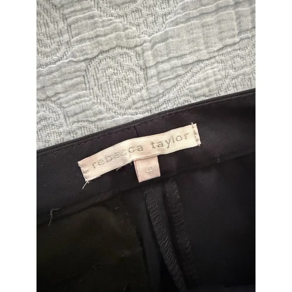 Vintage Y2K Rebecca Taylor Tailored Black Trouser Pants Size 4
